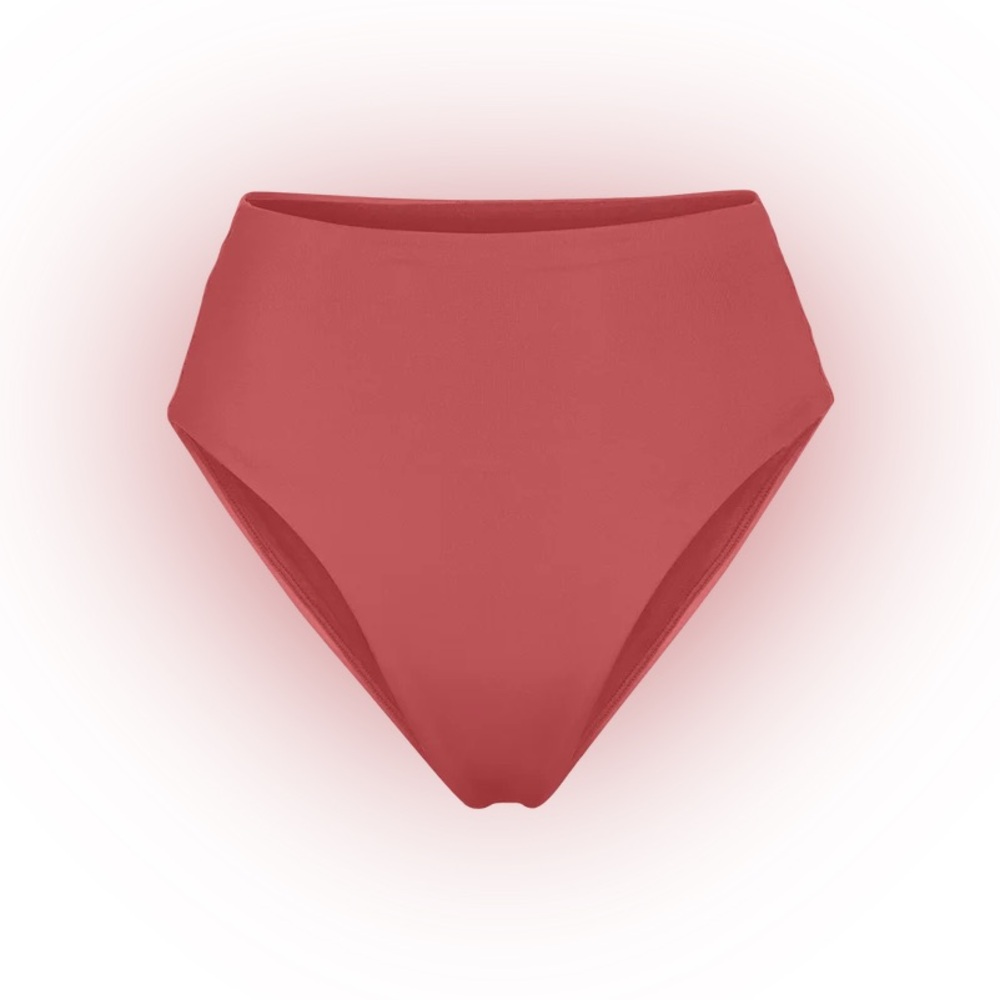 Left On Friday High-Waist Bikini Bottom in Dusty Rose